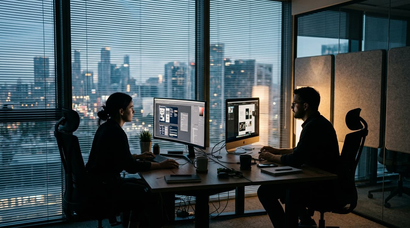 Modern creative agency workspace